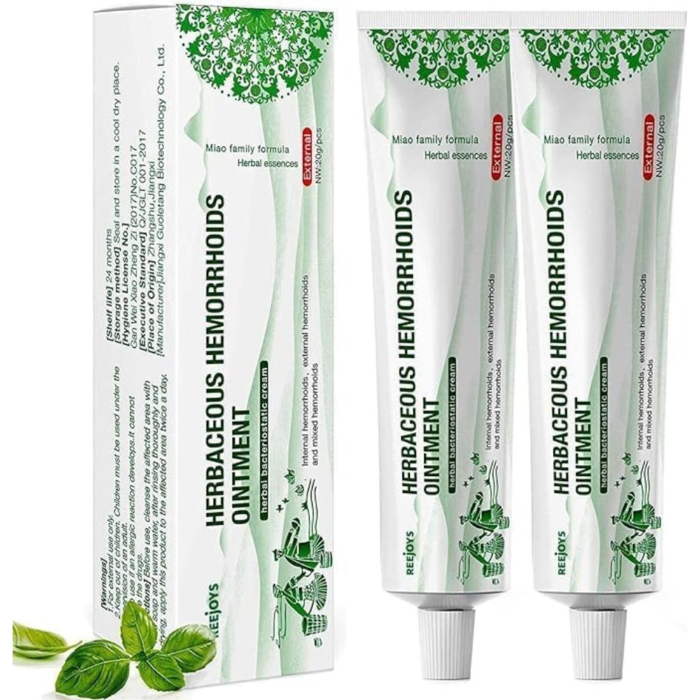 Reejoys Hemorrhoid Cream: Advanced Herbal Hemorrhoids Treatment Cream for Itching and Burning, Shrink & Soothe Hemorrhoids - 1.8 Oz
