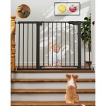 Cumbor 29.7-48 Baby Gate for Stairs, Mom\'s Choice Awards Winner-Dog Gate for Doorways, Auto Close Safety Pet Gate for Dogs Indoor, Easy Install Pressure Mounted Child Gate with Walk Thru Door, Black