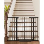 Cumbor 36 Extra Tall Baby Gate for Stairs, 29.7-48 Wide Dog Gates for Doorways, Auto Close Safety Gate for Babies and Pets, Easy Install, Pressure Mounted, Fits Doorways, Stairs, Entryways, Black