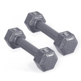 CAP Barbell Cast Iron Hex Dumbbell, Pair, 5 lb