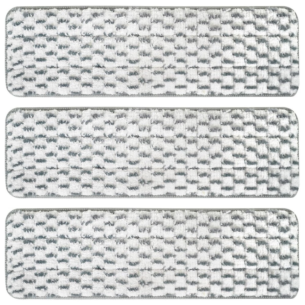 3 Pack Microfiber Cleaning Pads for Bona Mop for White Gray 18 inches, Reusable Microfiber Mop Pads for 18 Inch Mop, Hardwood Floor Replacement Cleaning Mop Pads, Machine Washes
