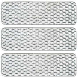 3 Pack Microfiber Cleaning Pads for Bona Mop for White Gray 18 inches, Reusable Microfiber Mop Pads for 18 Inch Mop, Hardwood Floor Replacement Cleaning Mop Pads, Machine Washes