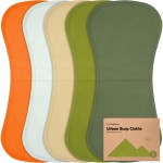 Organic Burp Cloths Baby Boy & Girl - 5-Pack Super Absorbent Cotton Burping Cloths for Babies, Soft & Plush Newborn Spit Up Rags, Infant Towels for Milk Spit Up, Unisex, Large 21 x 10 (Palms)