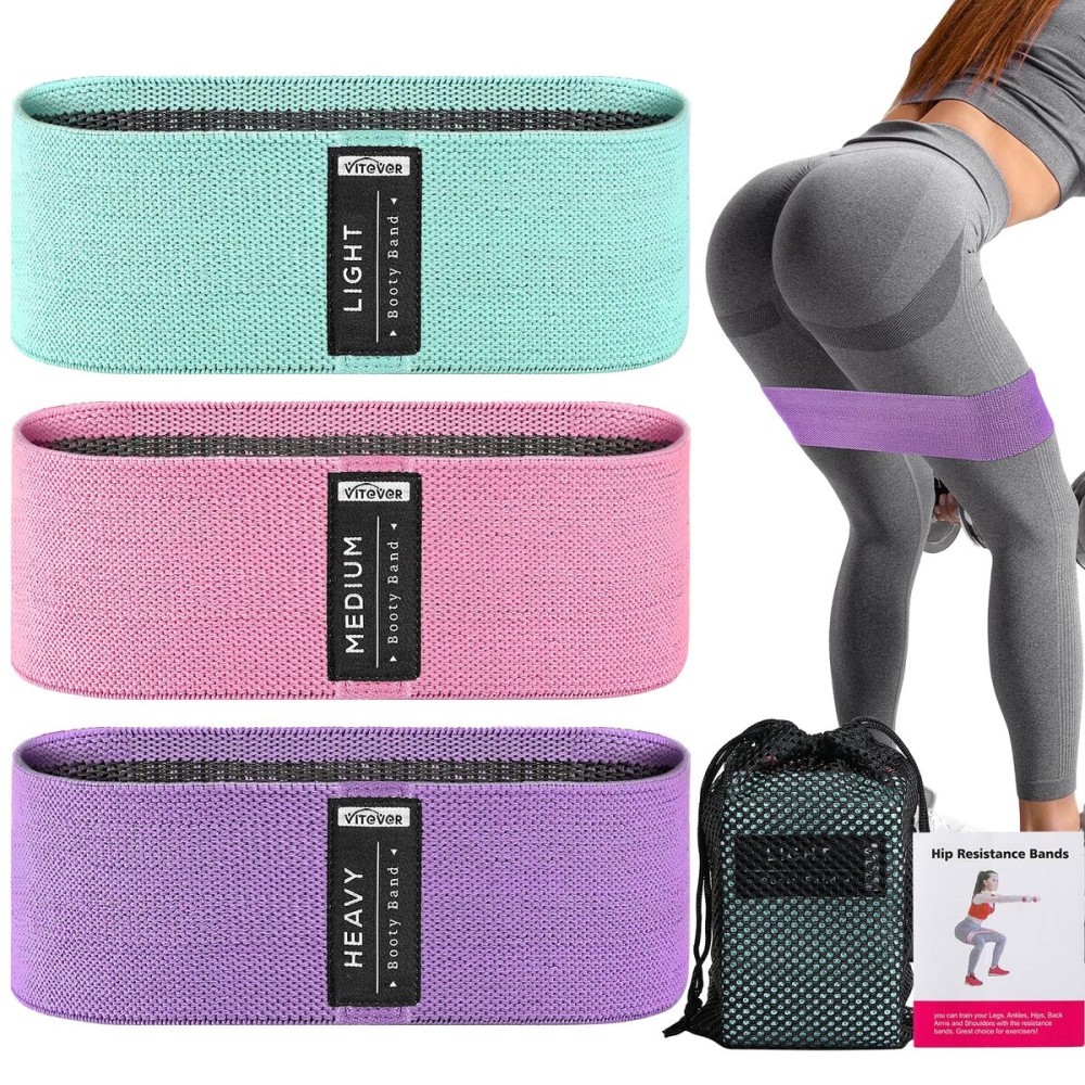 3 Levels Booty Bands Set, Resistance Bands for Working Out, Stretch Bands for Exercise Bands for Women Legs and Butt, Yoga Starter Set