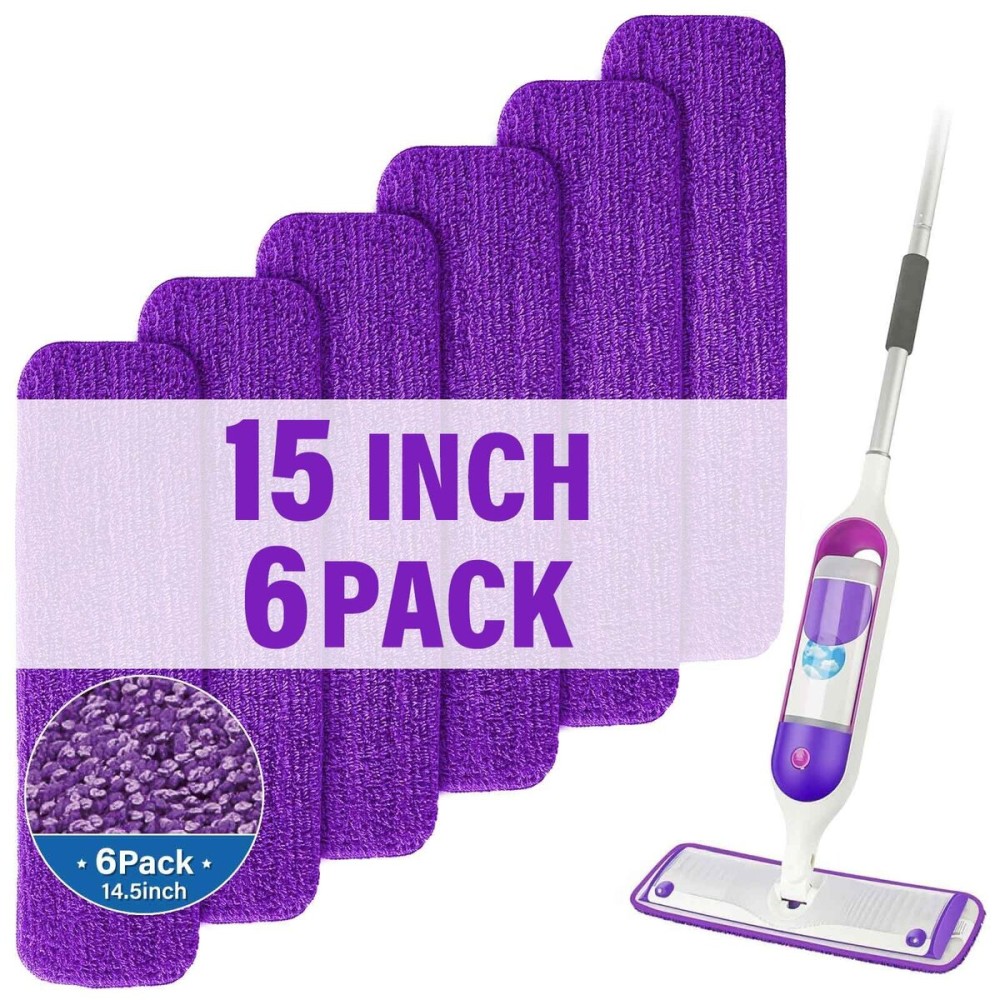 18 inch Mop Pads Refills, 3 Pack Microfiber Reusable Replacement Mop Pads Flat Replacements Heads for Wet Or Dry Floor Cleaning and Scrubbing, Blue Cloth