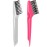 Yaomiao 2 Pcs Hair Brush Cleaner Tool 2-in-1, Pink and Gray Hairbrush Cleaner for Removing Hair Dust, Mini Comb for Removing Dirt, Home Salon Use