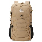 Bseash 40L Waterproof Hiking Camping Backpack with Rain Cover, Outdoor Sport Travel Bag Daypack for Climbing Skiing Cycling (Khaki)