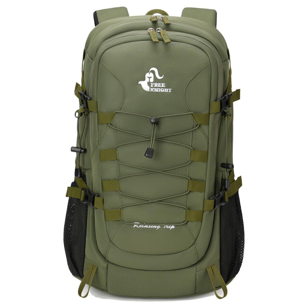 Bseash 40L Waterproof Hiking Camping Backpack with Rain Cover, Outdoor Sport Travel Bag Daypack for Climbing Skiing Cycling (Army Green)