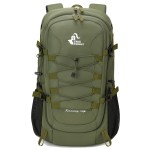 Bseash 40L Waterproof Hiking Camping Backpack with Rain Cover, Outdoor Sport Travel Bag Daypack for Climbing Skiing Cycling (Army Green)