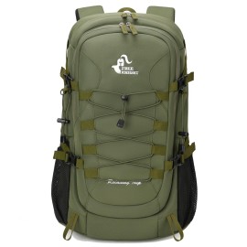 Bseash 40L Waterproof Hiking Camping Backpack with Rain Cover, Outdoor Sport Travel Bag Daypack for Climbing Skiing Cycling (Army Green)