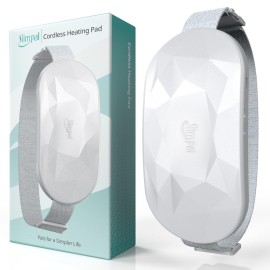 Slimpal Portable Heating Pad for Period Cramps, Electric Cordless Back Belly Waist Heating Pad for Menstrual Cramp Relief, Rechargeable Wearable Heat Belt Gifts for Her Women Girl Wife, Bright White