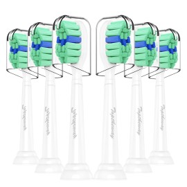 Toptheway Toothbrush Replacement Heads Compatible with Philips Sonicare ProtectiveClean DiamondClean C2 C1 G2 W 4100 5100 5300 Plaque Control, 6 Pack