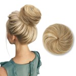SARLA Hair Bun Extension Synthetic Drawstring Updo Fake Ballet Bun for Women Lady Donut Chignon Sahara Beige