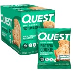 Quest Nutrition White Chocolate Macadamia Protein Cookie, 15g Protein, 1g Sugar, 2g Net Carbs, Keto Friendly, High Protein, Low Carb; 12 Count