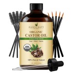 Handcraft Blends Cold-Pressed Organic Castor Oil 4 Fl Oz | Glass Bottle | Lash Brushes | 100% Pure and Natural | Premium Grade Carrier Oil | Hair, Eyelashes and Eyebrows | Hair and Body