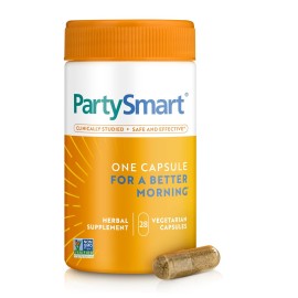 Himalaya PartySmart, One Capsule for a Better Morning, Plant-Based Liver Support for a Better Morning After Drinking, Clinically Studied, Non-GMO Project Verified, 28 Capsule Larger Size
