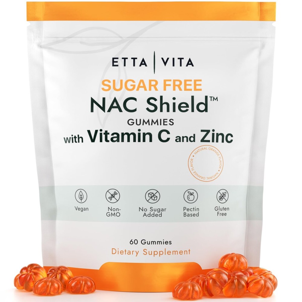 Sugar-Free NAC Gummies (Immune Support Complex) N-Acetyl Cysteine, Vitamin C & Zinc - Supports Respiratory Health, Liver Detox & Cleanse, Kidney Function, NAC Supplement for Kids and Adults - Vegan