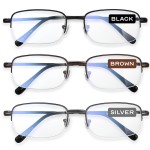 NOVIVON 2.25 Metal Reading Glasses Men - Durable Readers with Blue Light Filtering - Clear Vision