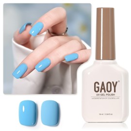 GAOY Blue Gel Nail Polish, 16ml Soak Off Gel Polish, UV Light Cure for Nail Art DIY Manicure at Home, 2454 Summer Sky