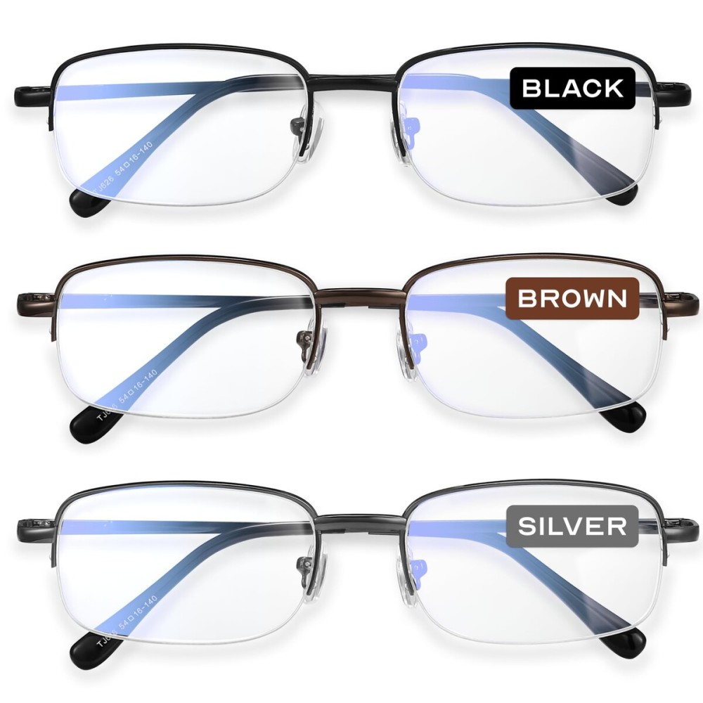 NOVIVON 2.75 Metal Reading Glasses Men - Durable Readers with Blue Light Filtering - Clear Vision