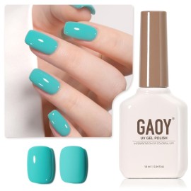 GAOY Blue Gel Nail Polish, 16ml Soak Off Gel Polish, UV Light Cure for Nail Art DIY Manicure at Home, 2455 Emerald Lake