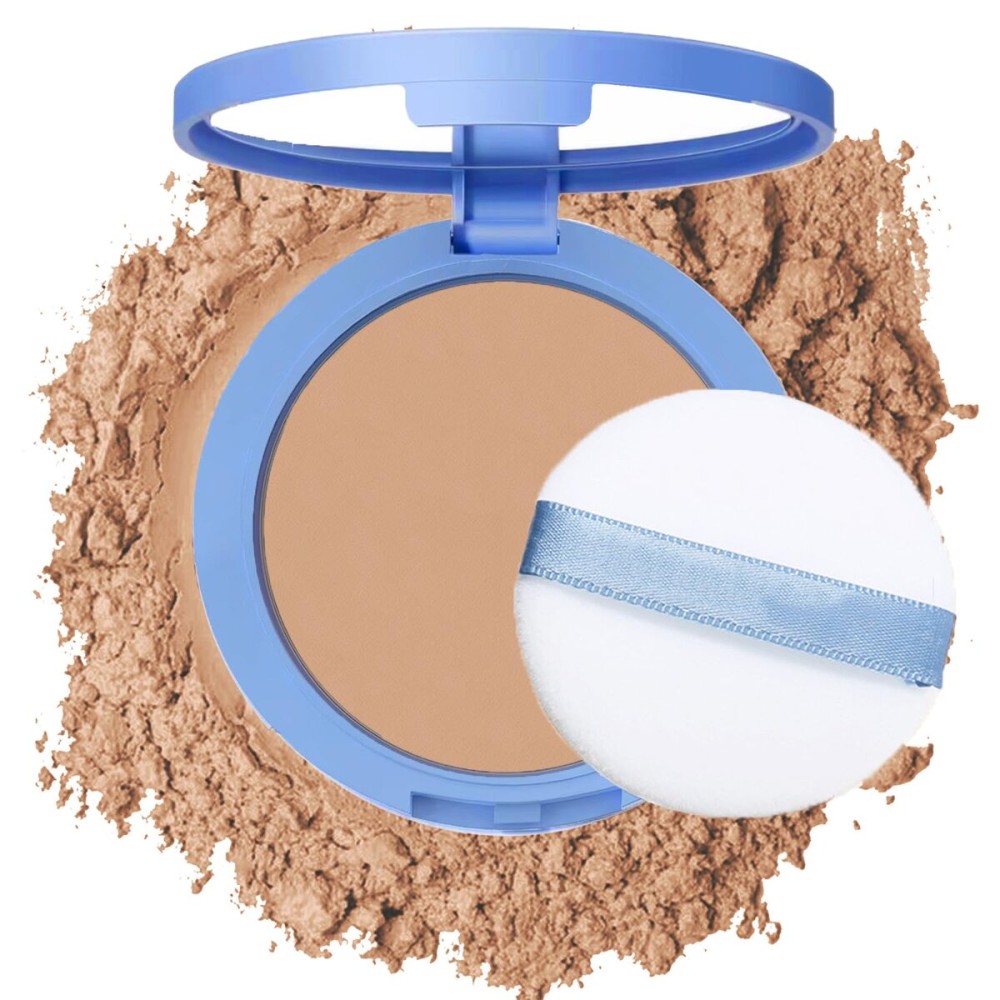 NAISSIYA Oil Control Face Pressed Powder,Matte Smooth Flawless Setting Powder Makeup,Waterproof Long Lasting Finishing Powder,Cruelty Free Lightweight Face Cosmetics,0.35Oz(ORANGE HONEY)