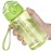 OLDLEY 12oz Kids Water Bottle for school Girls Boys, Motivational Water Bottles With Silicone Straw, Leak-Proof Tritan BPA-Free, Reusable water bottles for kids, Parrott Green