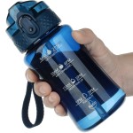 OLDLEY 12oz Kids Water Bottle for School - Motivational With Silicone Straw, Leak-Proof Tritan BPA-Free, Reusable for Girls Boys, Cherry Blossom