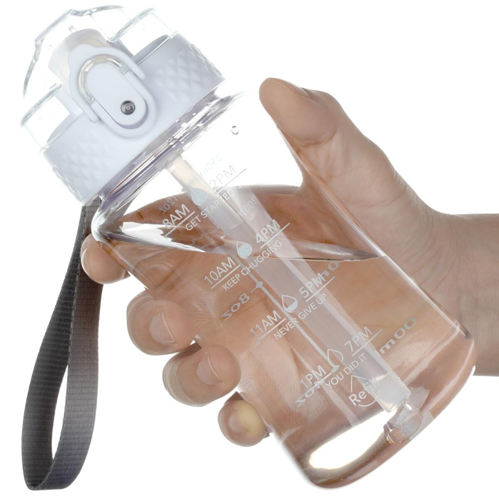 OLDLEY 12oz Kids Motivational Water Bottle, Silicone Straw, Leak-Proof Tritan BPA-Free, Reusable for School Girls & Boys, Clear