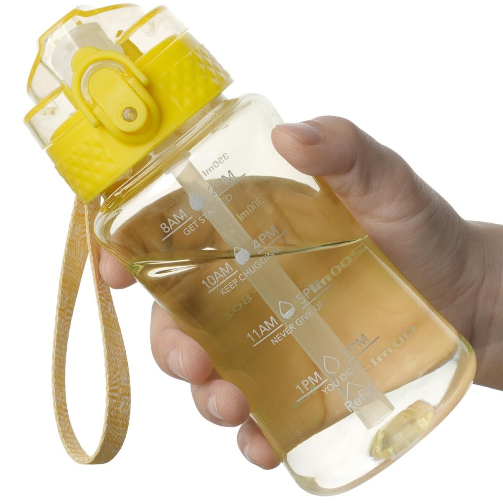 OLDLEY 12oz Kids Water Bottle for School - Motivational With Silicone Straw, Leak-Proof Tritan BPA-Free, Reusable for Girls Boys, Butter