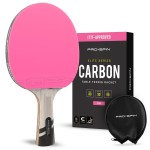 PRO-SPIN Ping Pong Paddles - Professional Level Table Tennis Rackets with Carbon Fiber for Superior Control | 7-Ply Blade, Premium Rubber, 2.0mm Sponge (Pink, 1-Pack)