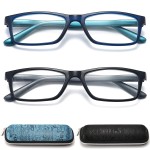 RaoOG Reading Glasses for Men/Women with Spring hinges 4.00 Professional Computer Readers with Blue Light Protection and Case