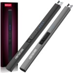 MEIRUBY 2 Pack Electric Candle Lighter, Christmas Stocking Stuffers Gifts for Women Mom Men Wife Sister, USB Arc Rechargeable Windproof Long Lighter for Candle BBQ Housewarming Birthday Gifts Idals