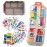 iouwei Large Pill Organizer with Medicine Labels - 7 Day Travel Daily Container, Mini Medication Storage Case (Grey, 161 Labels)