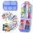 iouwei Large Pill Organizer with Medicine Labels - 7 Day Travel Daily Container, Mini Medication Storage Case (Blue, 161 Labels)