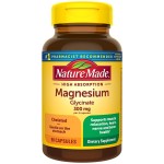 Nature Made High Absorption Magnesium Glycinate 300mg per 3 Capsules, Magnesium Supplement for Muscle, Heart, Nerve and Bone Support, 90 Magnesium Bisglycinate Capsules, 30 Day Supply