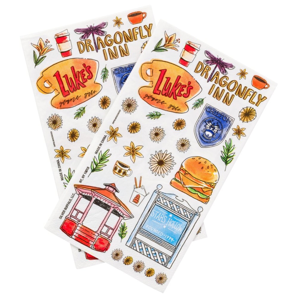 Silver Buffalo Gilmore Girls Featuring Dragonfly Inn, Chilton, Stars Hollow, and Lukes Diner 32 Pack Party Paper Napkins