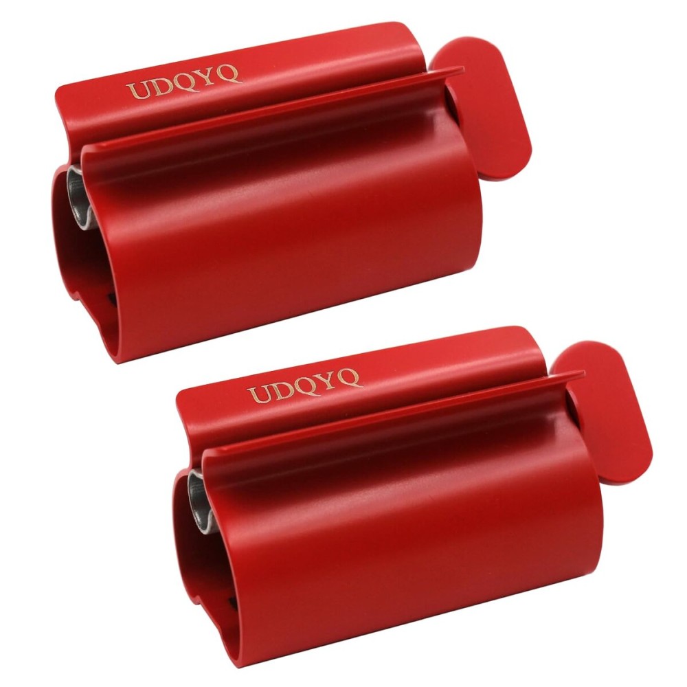 Toothpaste Squeezer - Metal Tube Squeezer Stainless Steel Tube Wringer UDQYQ Toothpaste seat Holder Stand (Red)