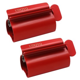 Toothpaste Squeezer - Metal Tube Squeezer Stainless Steel Tube Wringer UDQYQ Toothpaste seat Holder Stand (Red)