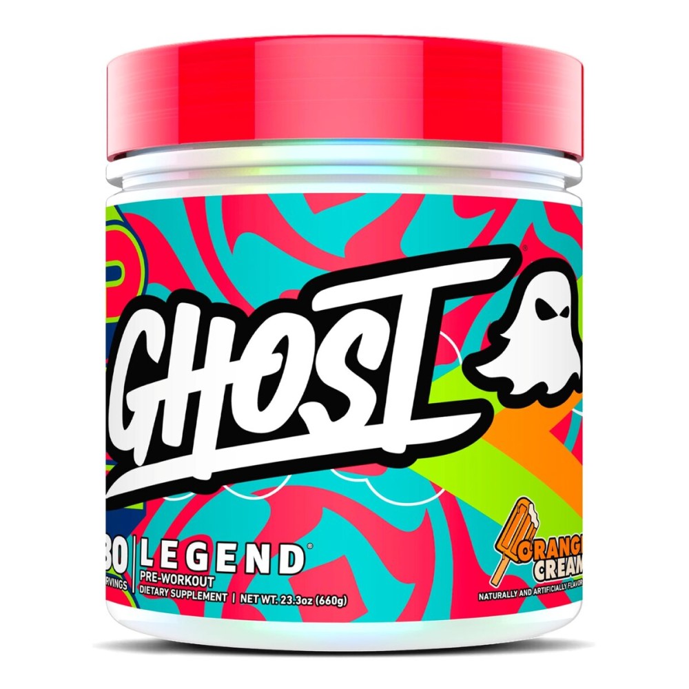 GHOST Legend Pre-Workout Powder, Orange Cream - 30 Servings - Pre-Workout for Men & Women with Choline, L-Citrulline, & Beta Alanine for Energy & Focus