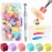 Fcozpjk 100Pcs Soft Nail Sponges for Ombre Mini Nail Art Sponges With Grabbing Pen Colorful Aura Nail Sponge Set Brush for Gel Nails Gradient Sponge With Disposable Gel Polish Palette Paper