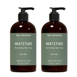 Muse Apothecary Hand Ritual - Botanical Collection - Aromatic and Nourishing Hand Soap, Infused with Natural Aromatherapy Essential Oils - 16 oz, Warm Cedar, 2 Pack