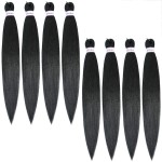 Alrence Pre Stretched Braiding Hair Long Braid 26 Inch 8 Packs Professional Braiding Hair Extensions Synthetic Crochet Twist Braids (26 Inch, 1)