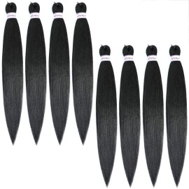 Alrence Pre Stretched Braiding Hair Long Braid 26 Inch 8 Packs Professional Braiding Hair Extensions Synthetic Crochet Twist Braids (26 Inch, 1)