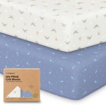 KeaBabies 2-Pack Baby Crib Sheets for Boys, Girls - 52x28 Viscose Derived from Bamboo Toddler Bed Sheets Neutral, Fitted Crib Mattress Cover for Standard Baby Bedding, Soft & Cozy (Marine Muse)