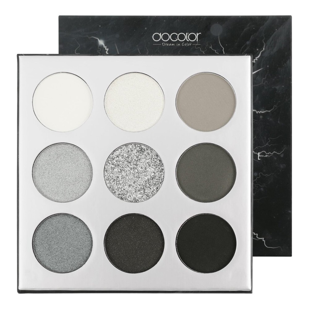 docolor Eyeshadow Palette 9 Colors Black Eyeshadow Gemstone Shadow Palette Highly Pigmented Mattes Shimmers Smokey Glitter Cream Colorful Powder Blendable Long Lasting Waterproof Makeup Palette