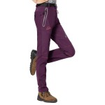 Rdruko Women\'s Hiking Ski Snow Pants Waterproof Insulated Fleece Outdoor Winter Pants(Full Purple, US XL)