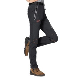 Rdruko Women\'s Hiking Ski Snow Pants Waterproof Insulated Fleece Outdoor Winter Pants(Full Dark Gray, US S)
