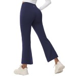 baleaf Women\'s 27 Fleece Lined Pants Water Resistant Crossover Flare Leggings Bootcut Hiking Thermal Winter Outdoor Navy M