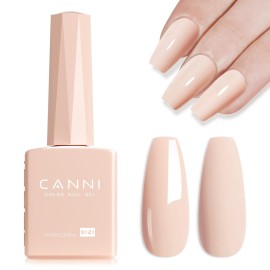 CANNI Nude Pink Gel Nail Polish - 0.3oz Sheer Skin Tone Color, Glossy Soak-Off UV/LED Nail Gel for Natural French Manicure, DIY & Salon Use